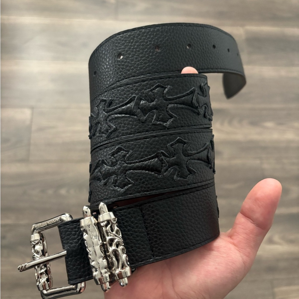 Nice black belt with beautiful crosses on it